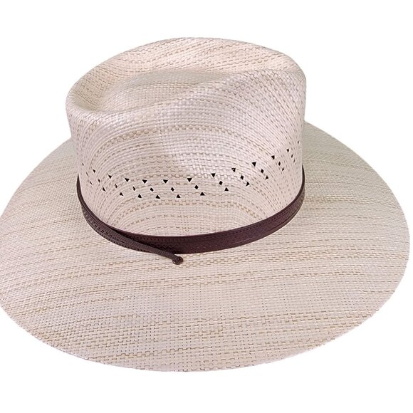 American Hat Makers Wide Brim Straw Sun Hat Small Women Barcelona Western Cowboy main image 5